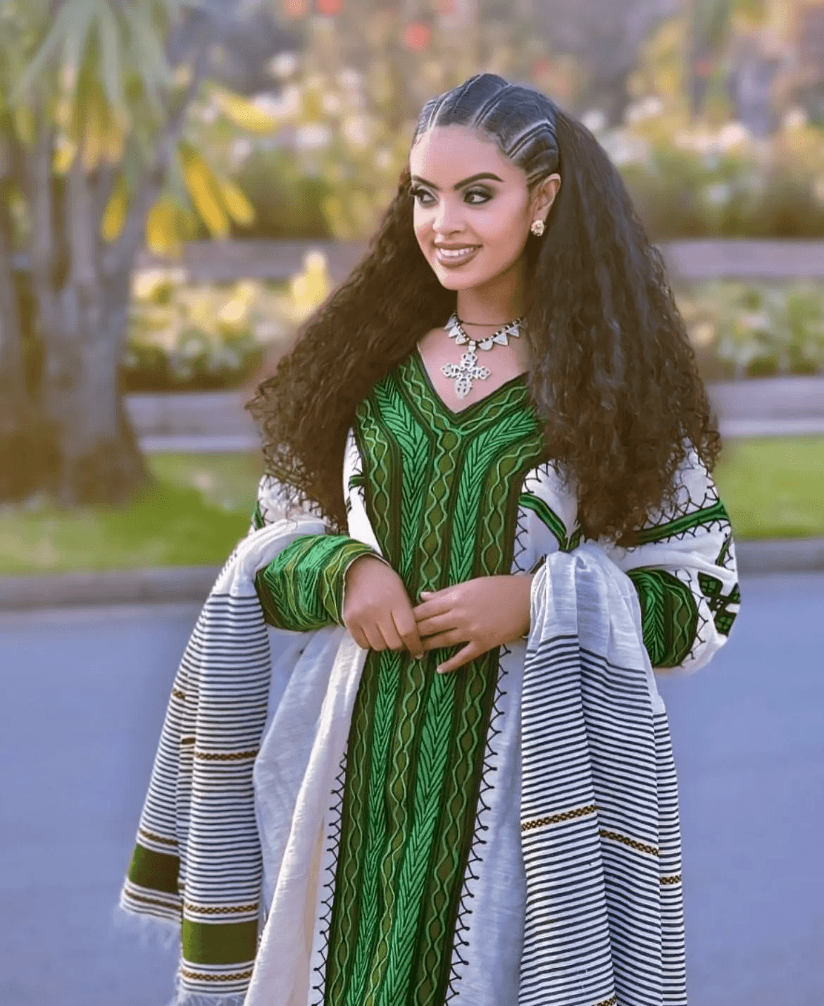 Classic Embroidered Ethiopian Shemma Dress